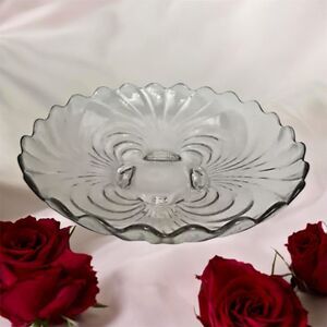 Cambridge Glass Caprice Crystal Torte Plate – Large 10” Footed/3-Toed